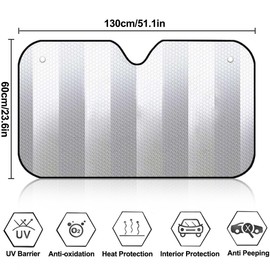 AKJAXQU Sonnenschutz Auto Frontscheibe Frontscheibenabdeckung Auto Hitzeschutz faltbar, Hitze(130 x 60cm)