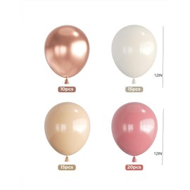 60pcs Retro Blush Pink Balloons Set, 12 Inch Rose Gold,DustyPink ，Nude Balloons for Birthday Baby Shower Graduation Wedding Mother's Day Party Decorations (Blush Pink)
