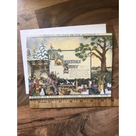 Vintage Unused Christmas Card Lang Ellen Stouffer Religious Luke 2:10-11 W/envel