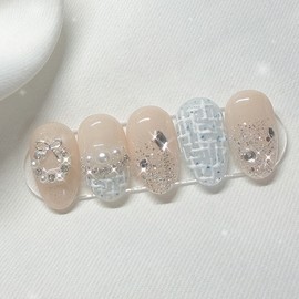 [Handmade Nail Tips] Shooting Start With Nail Tips - Almond Egg / [수제네일팁] 슈팅스타트위드 네일팁 - 아몬드에그