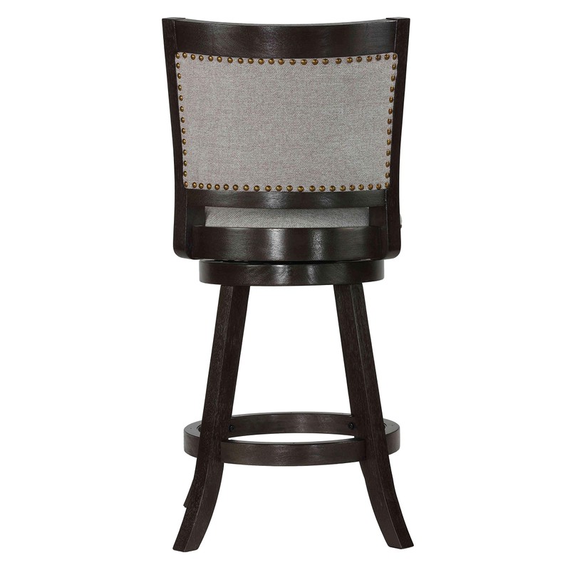 Cortesi Home Ferne Solid Wood Swivel Counter Stool, 24" Gray