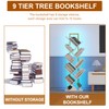 Qupui Tree Book Shelf with LED Lights, 9 Tier Floor