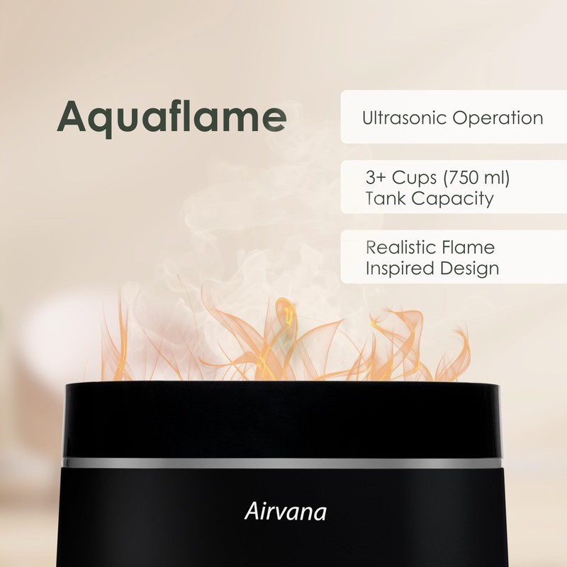 Airvana AquaFlame Ultrasonic Cool Mist Humidifier – Compact Humidifier Indoor