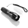 Battery Connection LED Zoomable Flashlight Torch Lamp Light 5-Mode