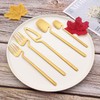 JASHII Matte Gold Hangable Silverware Set, Stainless Steel Flatware Set,