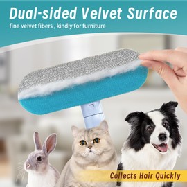 MecoMeow Pet Hair Removal Brush for Couch, Durable, Reusable, Washable Lint Cleaner for Dog and Cat Hair, Gentle on Furniture, Effective on Carpets, Clothing, Bedding