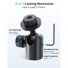 Etour Ball-and-Socket Head Microphone Adapter, 360° Swivel & 90° Tilt
