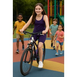 PopCouture Girls Premium Activewear Gymnastics Sports Cycling Shorts Purple 13-14 Years