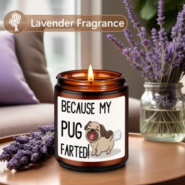 LEADO Scented Candle, Pug Gifts for Pug Lovers - Dog Mom Gifts for Women - Funny Mothers Day, Fathers Day, Birthday Presents for Dog Lover, Puppy Mom, Dad, Friend, Pet Owner - Cute Pet Themed Ideas