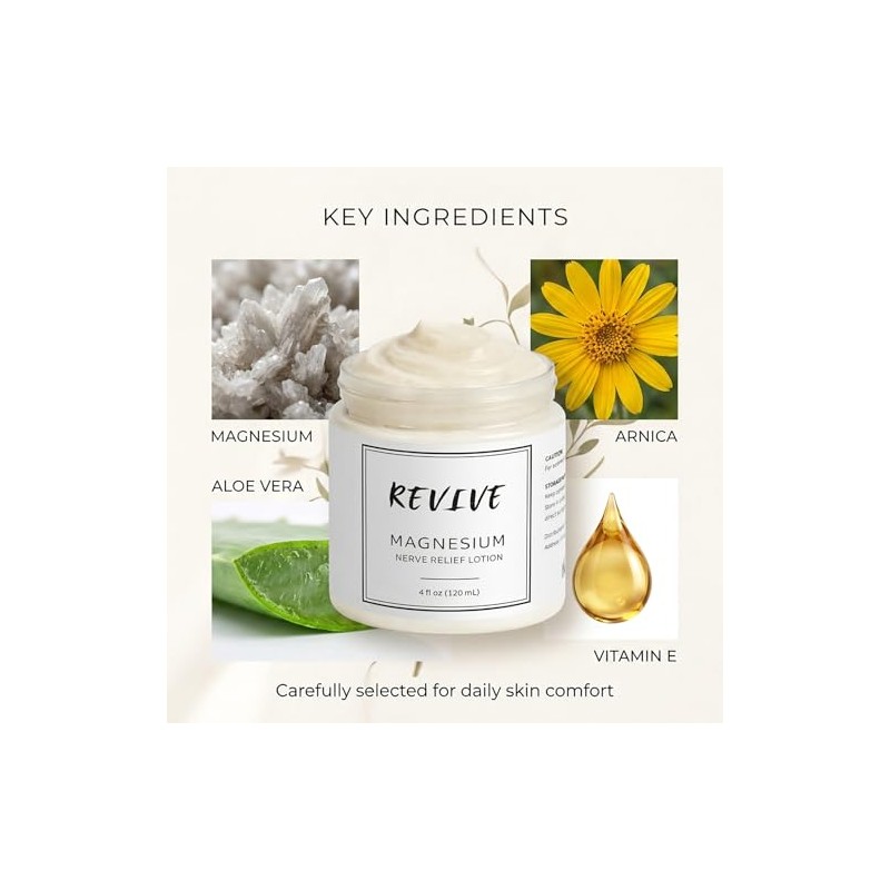 Nerve Relief Lotion, Magnesium Nerve Cream with Arnica Montana, Menthol,