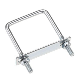 TA-VIGOR 4 sets M8 Square U-Bolts, 70mm Inner Width 120mm Length Steel U-Bolts with Nut, Plate, Washer for Attaching Piping Conduit Cable Tube Brackets Boat Trailer