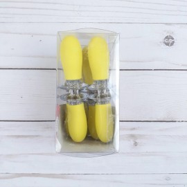 Grand Gourmet Corn Holders Set of 12 Soft Grip Yellow