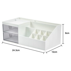 Auptiz Makeup Organiser with Drawers Beauty Organiser Makeup Storage Cosmetic Dressing Table Organiser for Dressers Bedroom Bathroom (2 Drawers)