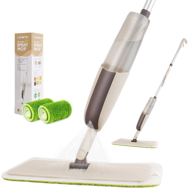 Spray Mop for Floor Cleaning, CXhome Hardwood Floor Mop Microfiber Mop for Tile Floors Wet Jet Mop with Sprayer and 2 Mop Pads, 1 Refillable Bottle