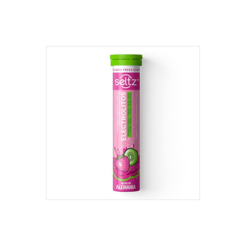 SELTZ Kit Electrolitos Tableta Efervescente, Sabores fresa kiwi más uva,