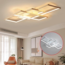Cbhfmljd Dimmable Ceiling Light,3-Layer Square Modern Hallway Balcony Acrylic Chandelier Led Square Ceiling Light W/Controller 3000k-6500k White for Bedroom,Dining Room,Living Room (A:110 * 60 * 9cm)