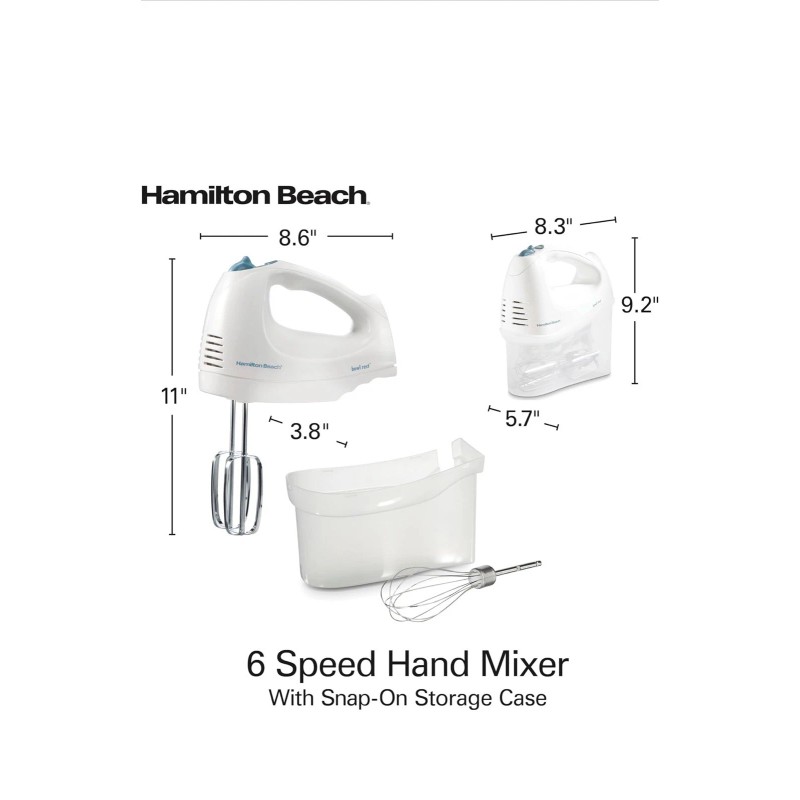 Hamilton Beach 6-Speed Electric Hand Mixer with Whisk And Storage