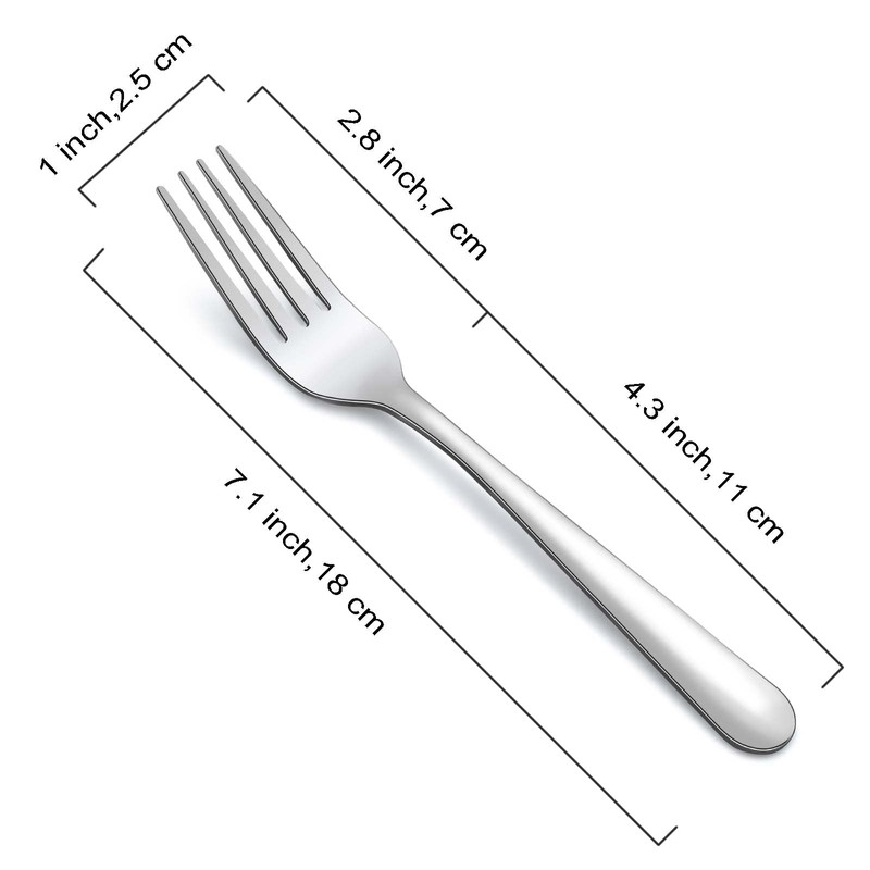 24-Piece Dinner Forks Set, Funnydin 7.1 Inches Stainless Steel Forks