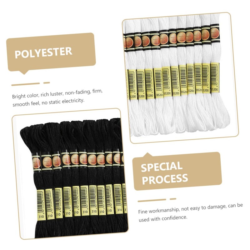 jojofuny 48Pcs Solid Color DIY Embroidery Thread for Cross Stitch