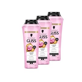 Gliss Liquid Silk Shampoo (3 x 250 ml) Hair Shampoo with Ceramides & Silk, Shine Shampoo for Brittle and Dull Hair Smooths the Hair Surface