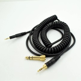 Audio Spring Coiled Cable For ATH-M40x & ATH-M50X Head-mounted Headphone t