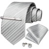 DiBanGu Necktie, Striped Necktie, Handkerchief, Cufflinks, Tie Pin Set, Wedding,