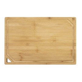 Sabatier Extra-Large Bamboo Cutting Board with Juice Trench & Handles, Reversible Kitchen Chopping Board for Meal Prep & Serving, Bread Board with Grooves for Charcuterie (12" x 18")