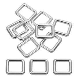 PATIKIL Flat Metal Rectangle Rings 1-1/4" / 32mm, 8 Pcs Square Loop Webbing Belt Buckle for Strap Keeper Leathercraft Bag Belt DIY Purse Making, Silver