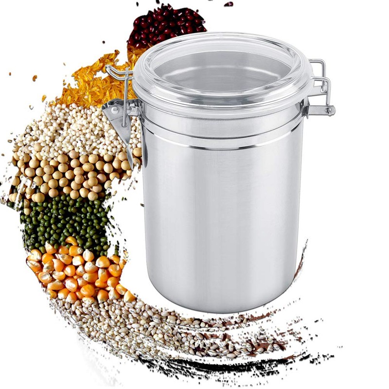 Akozon Vacuum Sealed Coffee Canister Storage Container Stainless Steel 5"