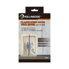 ROLLINGDOG Zip Door Dust Barrier - Plastic Door Cover for Wall and Room Temporary Painting Protection