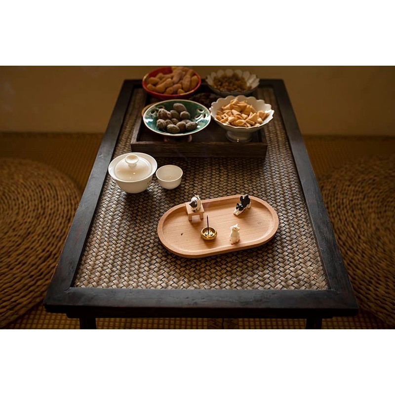 Bombinate Incense Holder Cat Wooden Plate Plate Cute Japanese Beech