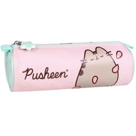 sarcia.eu Pusheen School Girl's Pencil case, Round, Tube, School Supplies Pouch, Pink 22x8x8cm (Pusheen Round A)