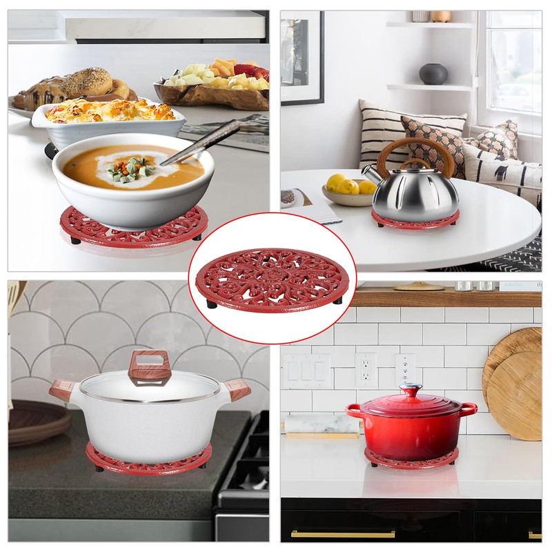 Sumnacon Cast Iron Trivet 6.7 Inch Iron Trivet for Hot