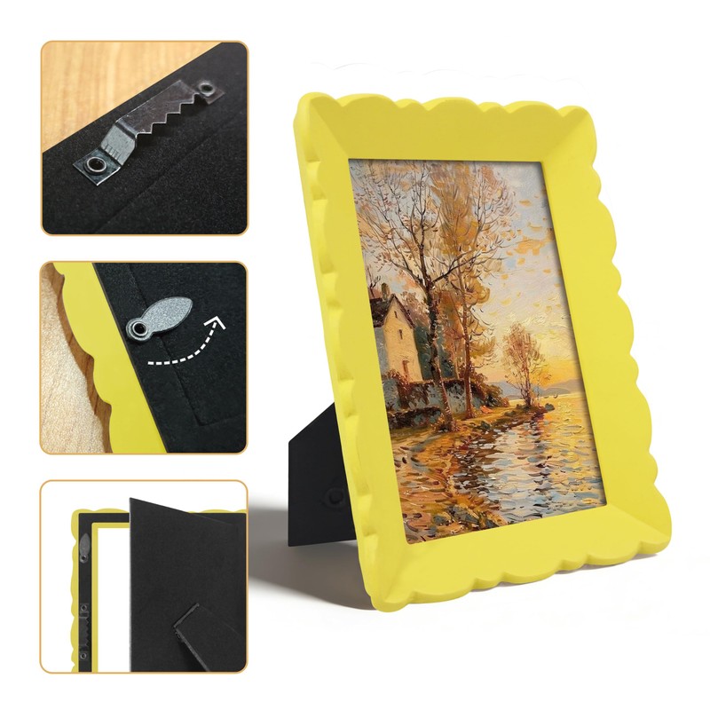 Yellow Picture Frame 4x6, Wall and Tabletop Display