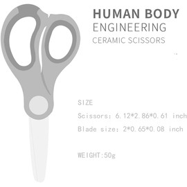 Ceramic Scissors for Baby Food,Safety Healthy BPA Free and Portable Toddler Shears with Protective Blade Cover and Travel Case, 2 Pack(Pink and Green)