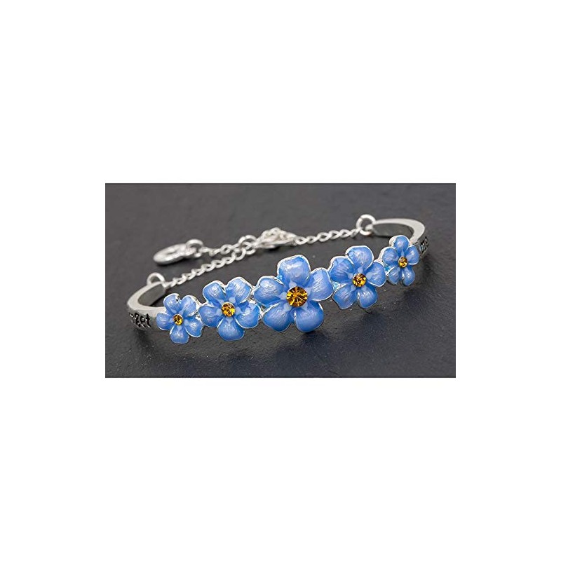 Equilibrium Jewellery Silver Plated Forget Me Not Flower Pretty Bangle
