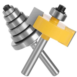 MSMint Horizontal Groove Bit, Router Bit, Trimmer Bit, 0.2 inch (6 mm) Shaft, T-Shaped, Horizontal Groove, Bearing, Replacement, Grooving, Step Cut, Woodworking (6 Types of Bearings)