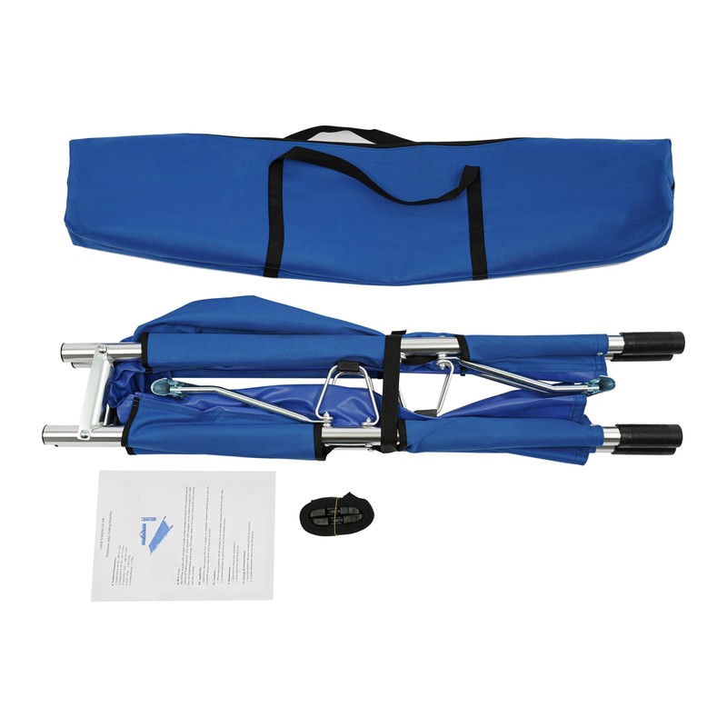 Folding Stretcher with 2 Adjustable Safety Straps & Heavy Duty
