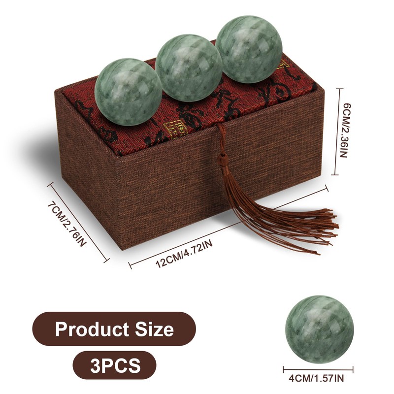 1.57" Marble Baoding Balls for Hand Therapy Exercise, Chinese Health