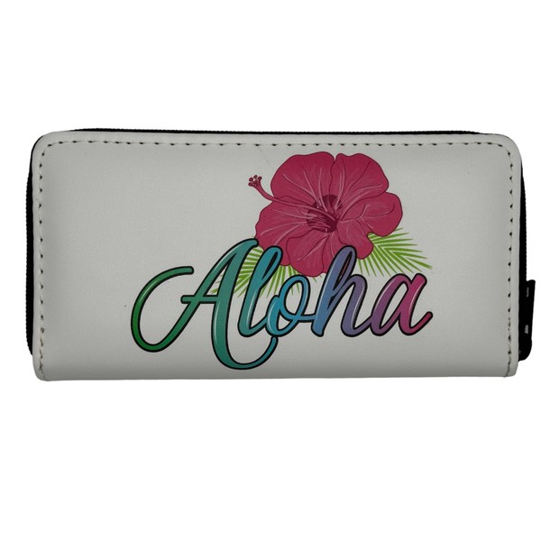 ALOHA Wallet Purse Long Leather Waterproof Cash Card Holder Cute