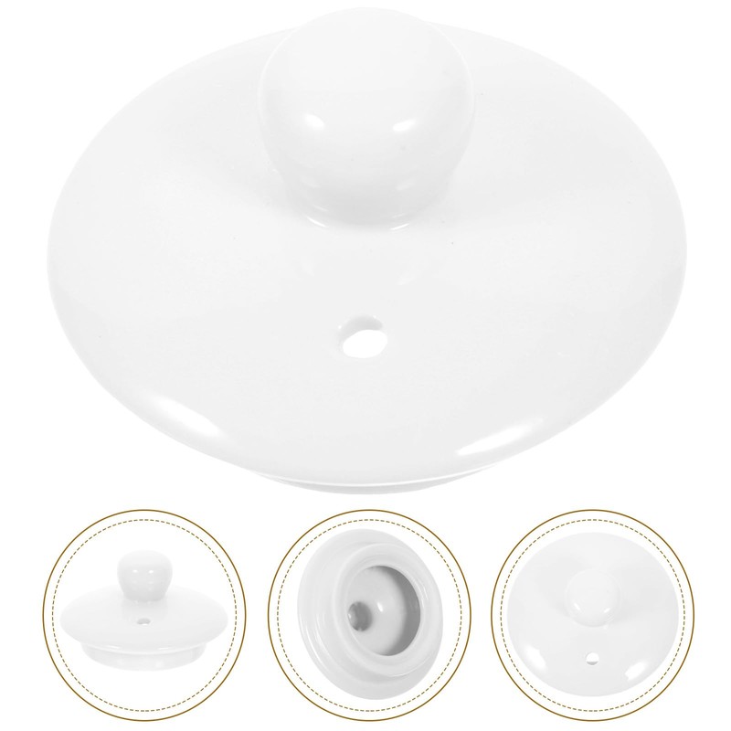 PRETYZOOM tea cup cover replacement teapot lid elegant white lid