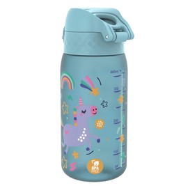 Ion8 Kids Water Bottles, BPA Free, Leakproof, Dishwasher Safe, Easy Open, Secure Lock, Small Boys & Girls Water Bottle,Kids Drinks Bottle for Spill-free Drinking, Blue, Unicorns, 350ml/12oz