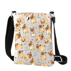 ENSIANTH Pug Dog Crossbody Bag Pug Gift for Pug Lovers I Love Pugs Shoulder Bag Pug Owner Gift Pug Mom Gift Cute Pug Crossbody Purse (24822 Pug C)