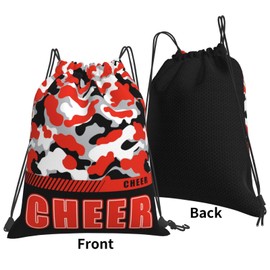Givotin Drawstring Backpack Waterproof Gym Drawstring Bags Sports String Bag Camo Sackpack-Orange Black Cheer Drawstring Bag