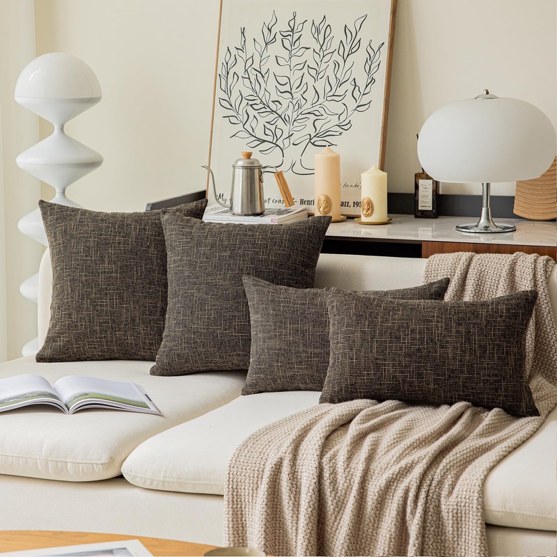 Kevin Textile Textural Faux Linen Throw Cushion Pillow Covers Shams