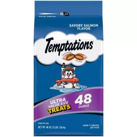 Unbranded Temptations Savory Salmon Flavor Chewy and Crunchy Cat Treats - 48oz