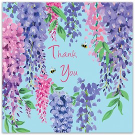 Twizler Thank You Card - Wisteria Floral - Womens Thank You Card for Her Female Adult