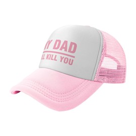 My dad Will Kill You Hat for Men Fashion Washed Distressed Baseball Cap Light Grey