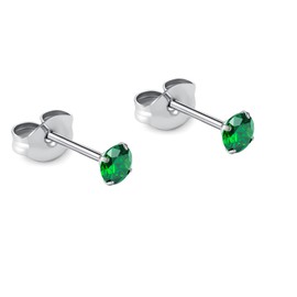 1 Pair Implant Grade Titanium Stud Earrings Set Hypoallergenic 3mm 4mm 5mm 6mm Cubic Zirconia G23 Titanium Earring Studs for Women Men for Sensitive Ear (3mm green)