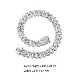 CALLARON Rap Accessories Xxxtraction Mens Bracelet Stainless Steel Ankle Bracelet Link Anklet Bracelet Bling Necklaces for Women Rhinestone Hip Hop Bracelet Alloy The Chain Gold Chain Miss